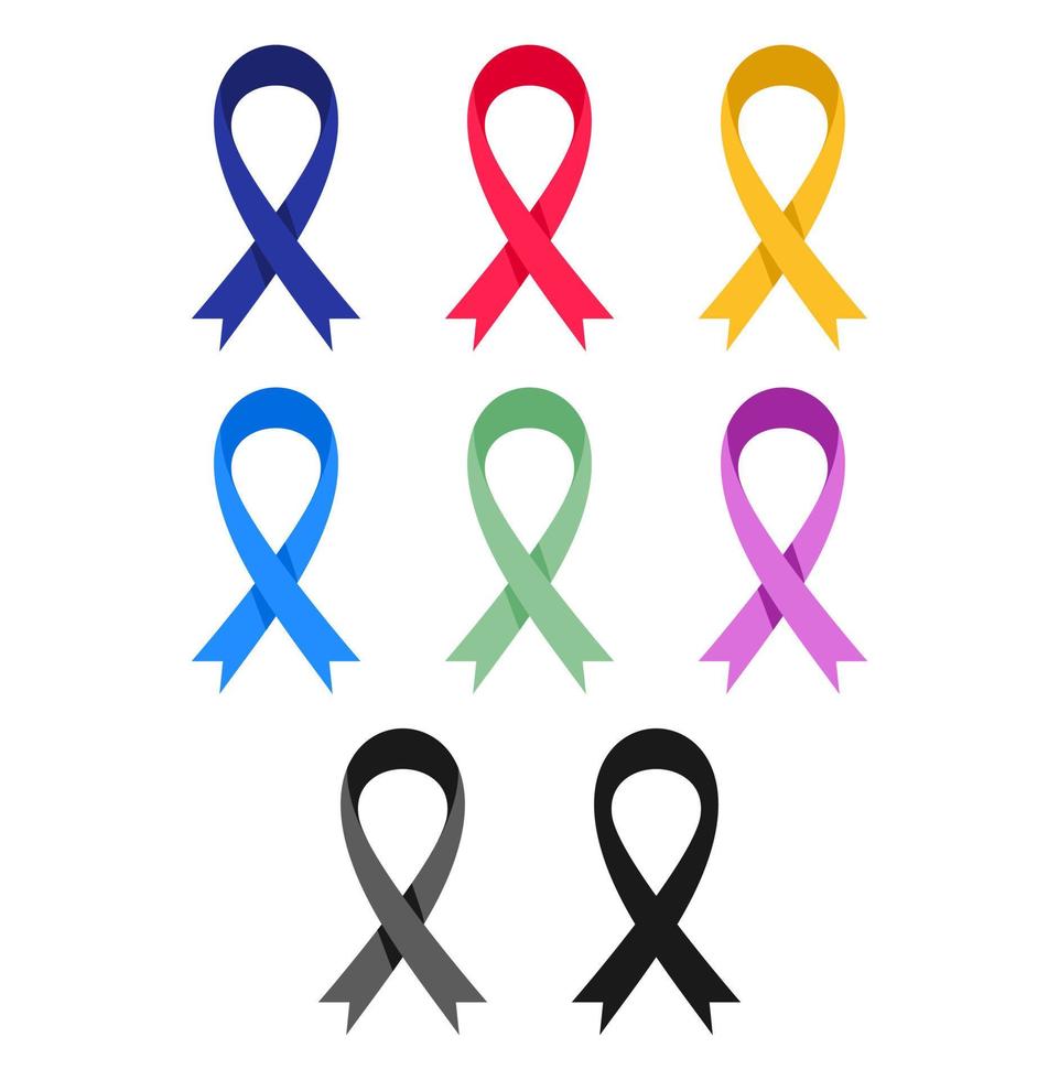 collection of vector illustration ribbons in different colors