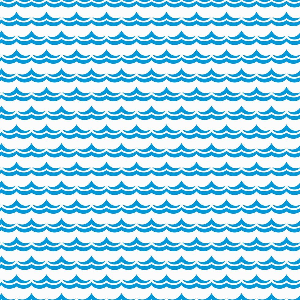 Sea, ocean blue waves seamless pattern background vector