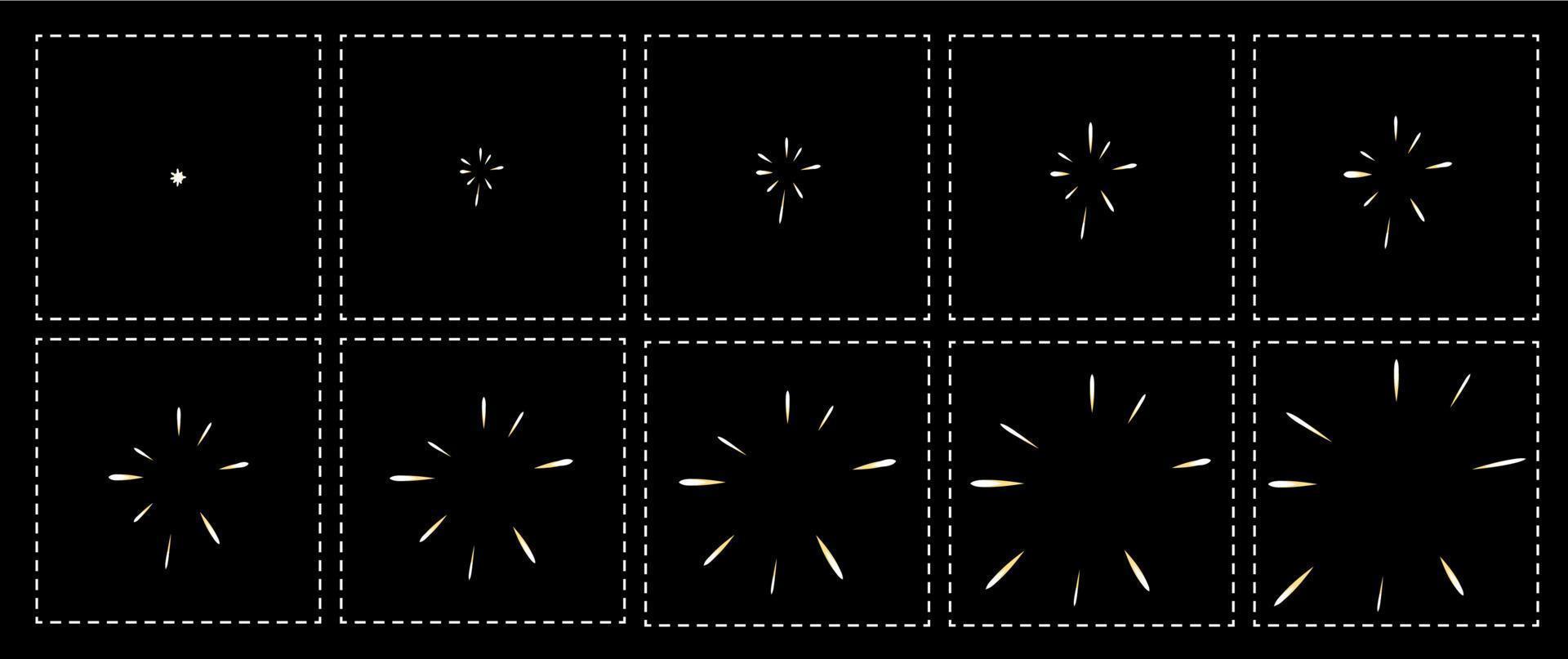 Shine effect sprite. Blast fx game sequence frame vector