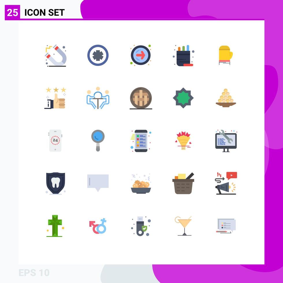 Modern Set of 25 Flat Colors and symbols such as cold microwave next glove pot Editable Vector Design Elements