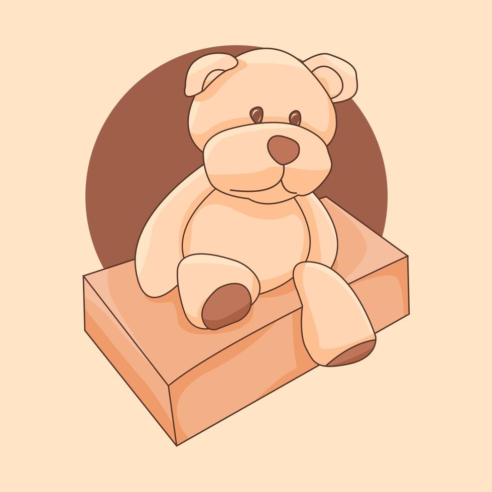 ilustración gráfica vectorial de un oso de peluche muy lindo adecuado para los compañeros de juego de los niños vector