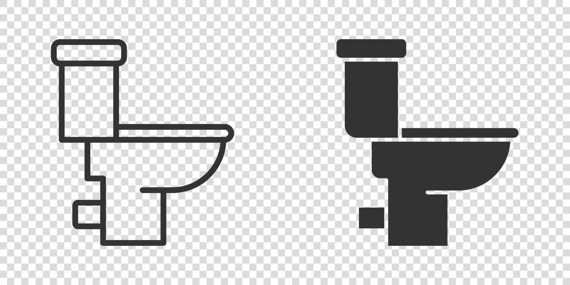 Toilet bowl icon in flat style. Hygiene vector illustration on isolated background. WC restroom sign business concept.