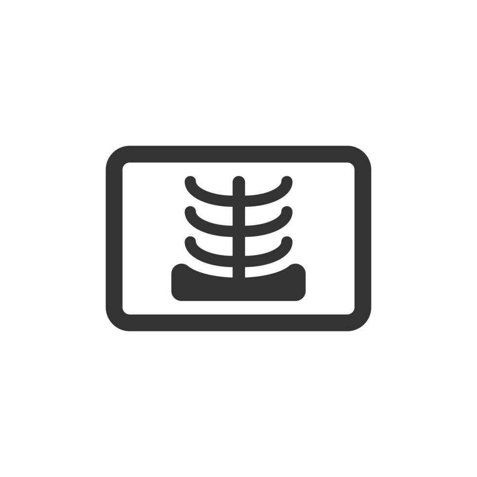 X-ray icon in flat style. Radiology vector illustration on white isolated background. Medical scan business concept.