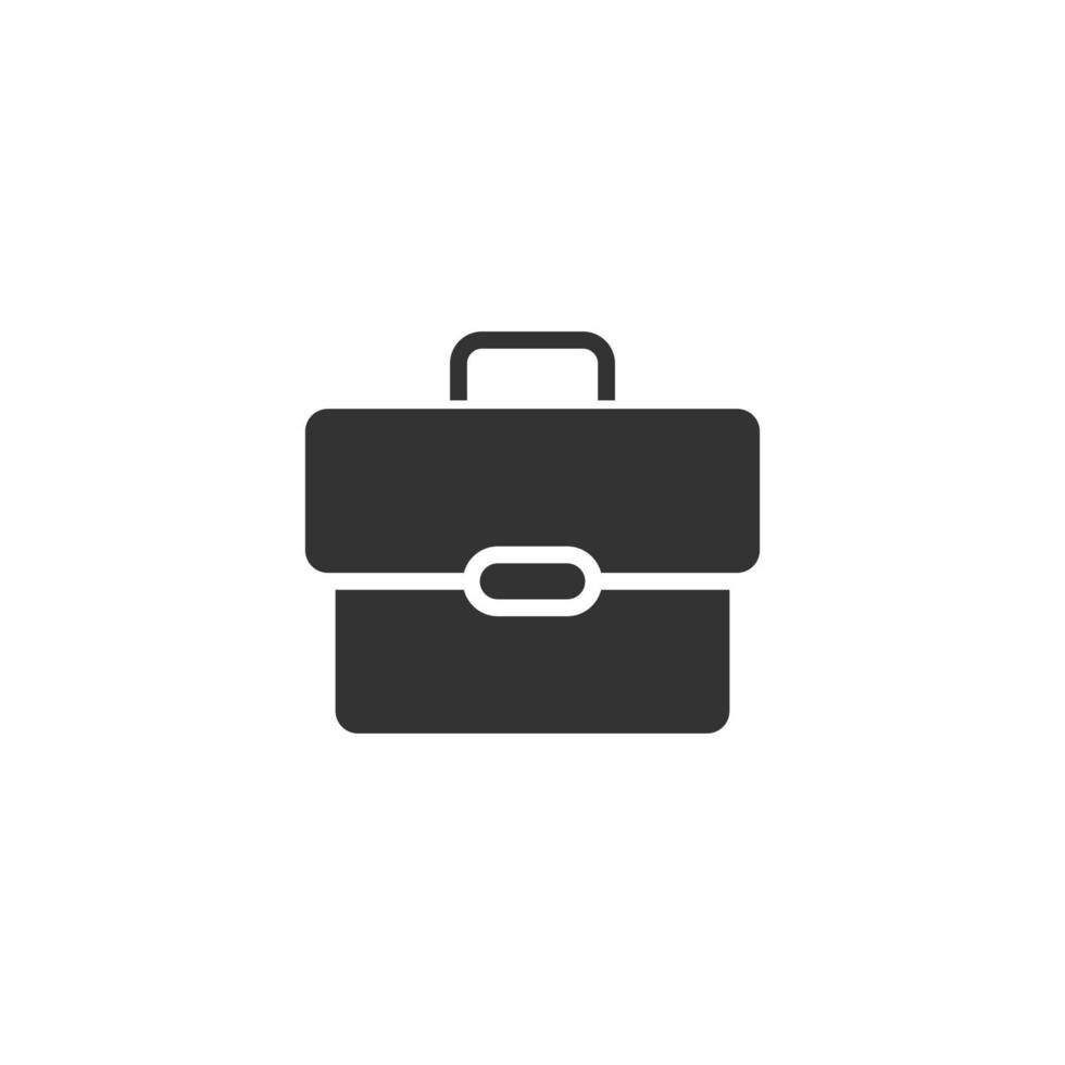 Briefcase icon in flat style. Businessman bag vector illustration on white isolated background. Portfolio business concept.