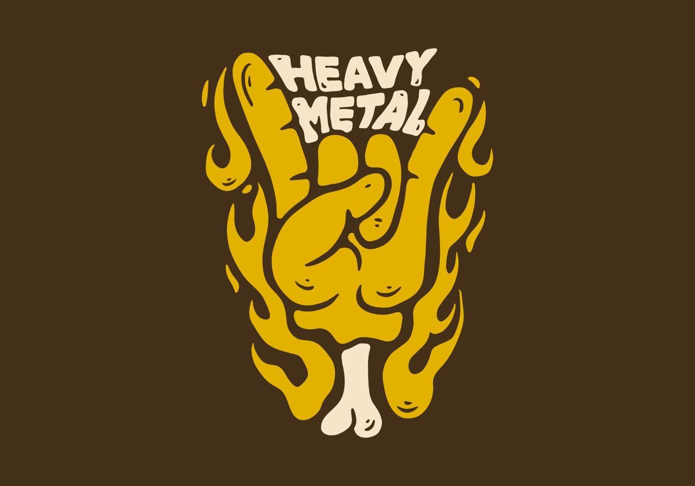 diseño de ilustración de manos en pose de metal vector