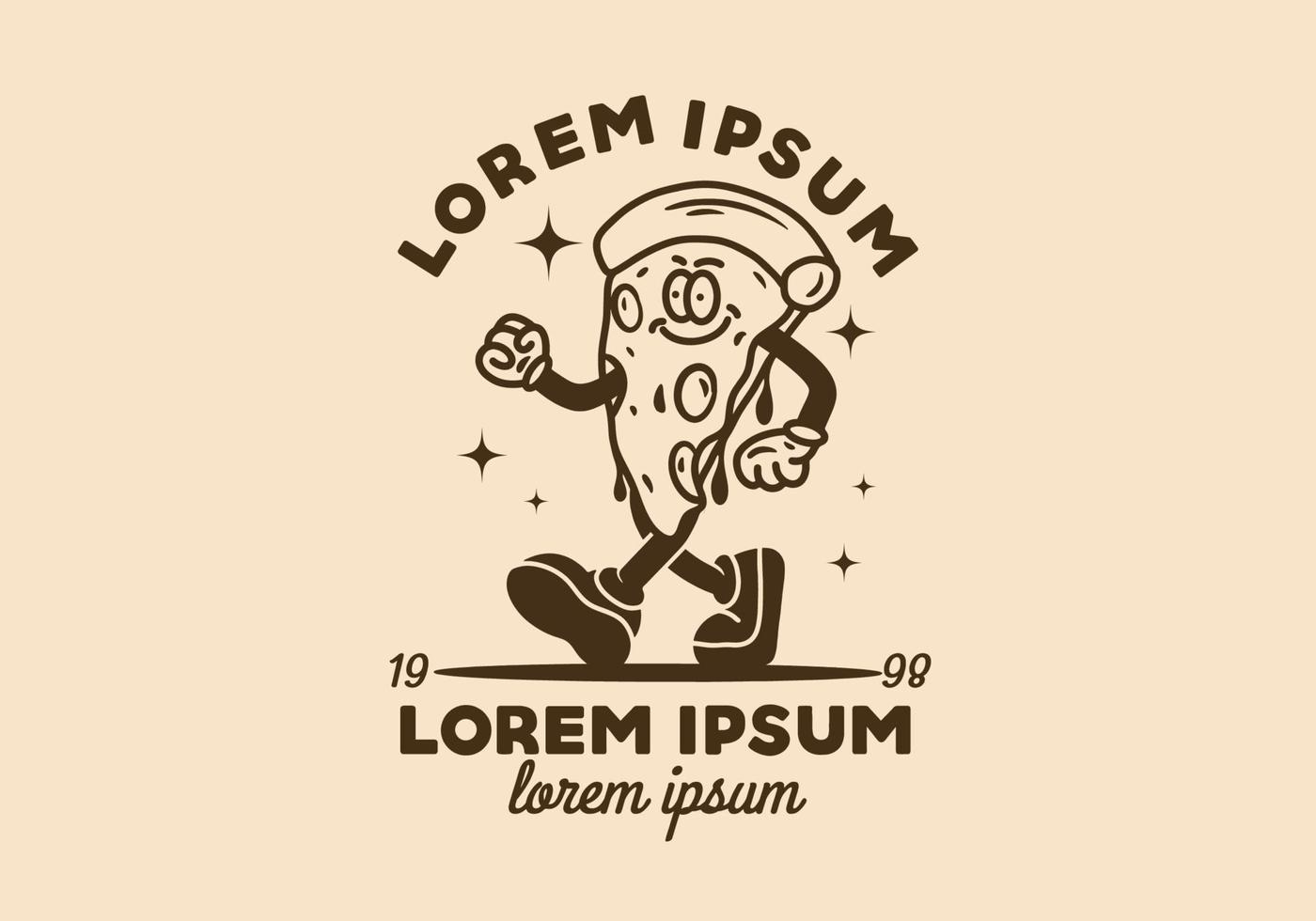 Illustration design of a pizza mascot vector