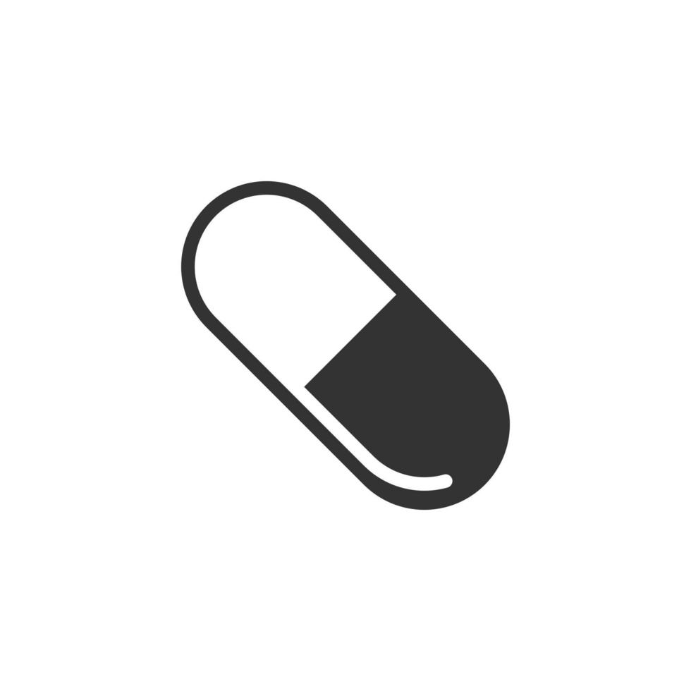 Pill capsule icon in flat style. Drugs vector illustration on white isolated background. Pharmacy business concept.