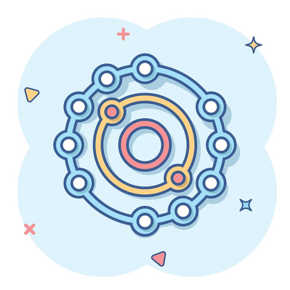 Antioxidant icon in comic style. Molecule cartoon vector illustration on white isolated background. Detox splash effect business concept.