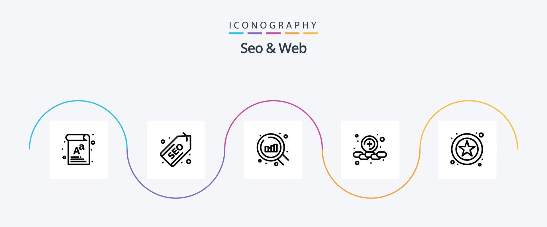 Seo and Web Line 5 Icon Pack Including . star. web. online. plus vector