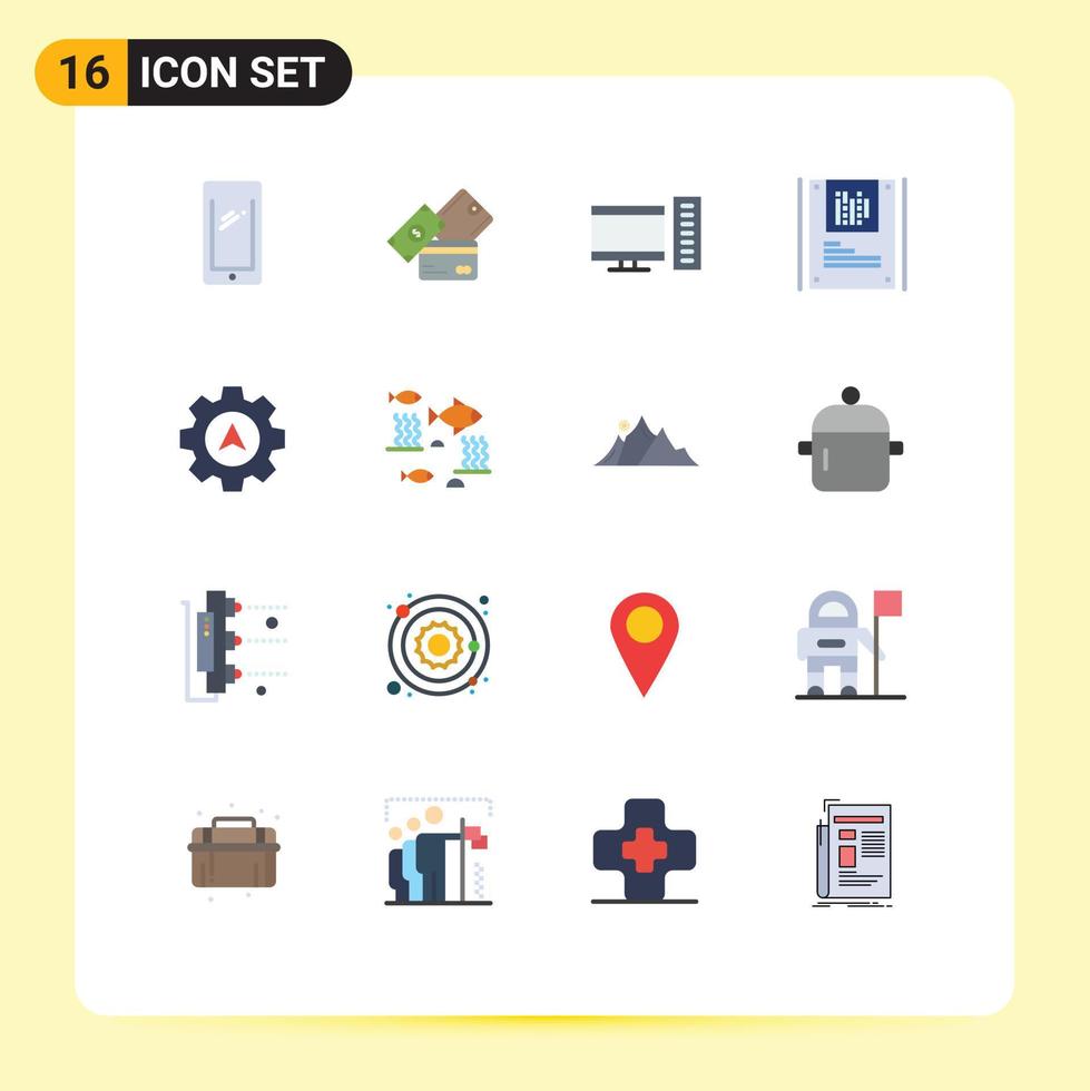 Stock Vector Icon Pack of 16 Line Signs and Symbols for decryption graphy dollar analysis pc Editable Pack of Creative Vector Design Elements