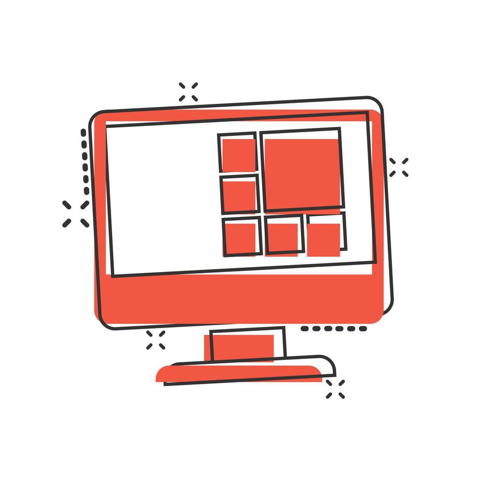 computadora personal en estilo cómico. ilustración de vector de dibujos animados de pc de escritorio sobre fondo aislado. concepto de negocio de signo de efecto de salpicadura de pantalla de monitor. 16143636 computadora personal en estilo cómico. ilustración de vector de dibujos animados de pc de escritorio sobre fondo aislado. concepto de negocio de signo de efecto de salpicadura de pantalla de monitor. 16143636