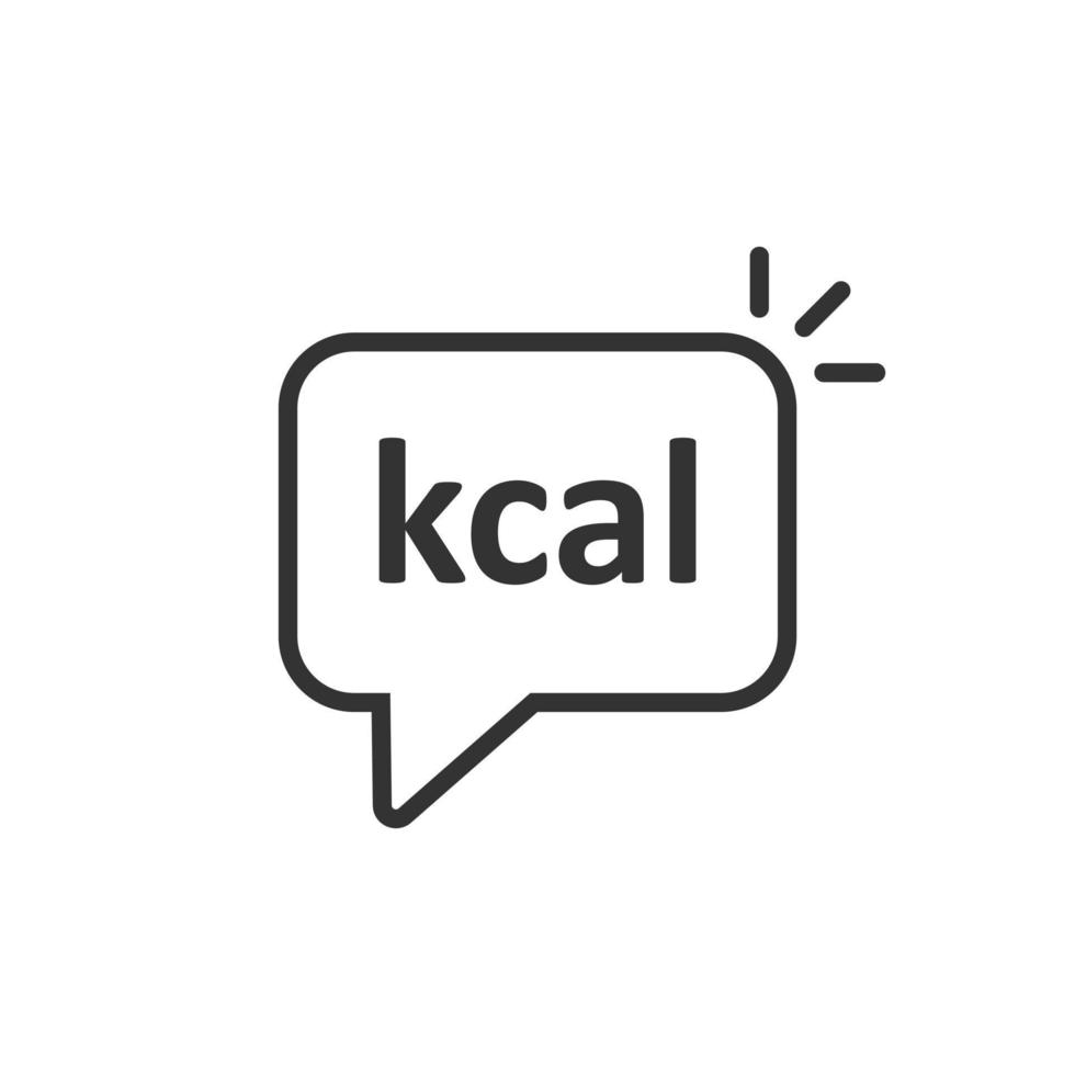 Kcal icon in flat style. Diet vector illustration on white isolated background. Calories business concept.