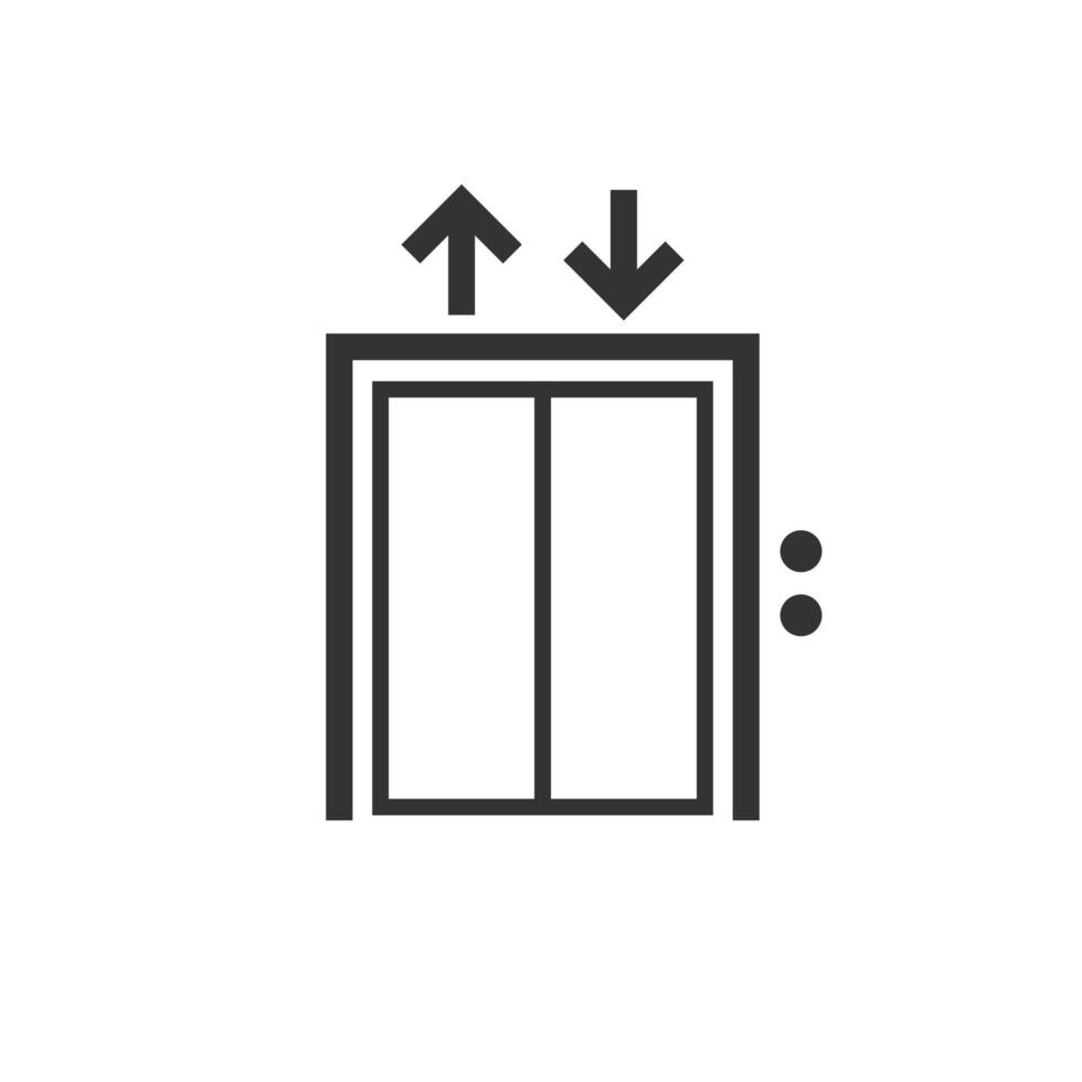 Elevator icon in flat style. Lift vector illustration on white isolated background. Passenger transportation business concept.