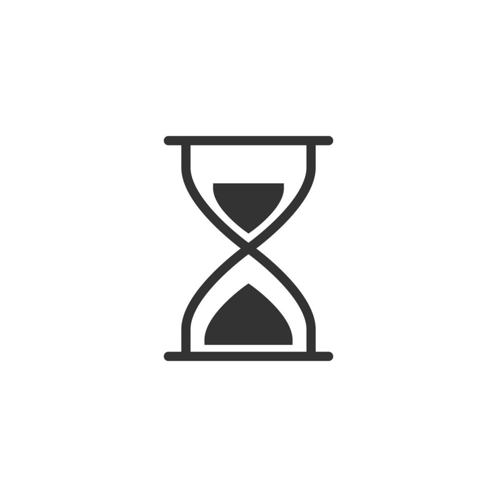 icono de reloj de arena en estilo plano. Ilustración de vector de reloj de arena sobre fondo blanco aislado. concepto de negocio de reloj.