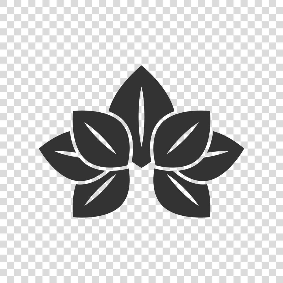 Leaf icon in flat style. Plant vector illustration on white isolated background. Flower sign business concept.