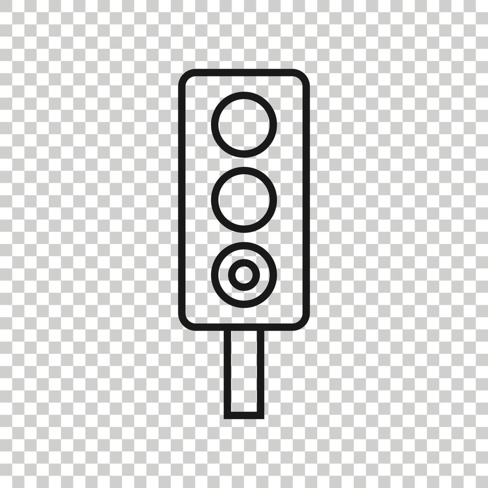 Semaphore icon in flat style. Traffic light vector illustration on white isolated background. Crossroads business concept.