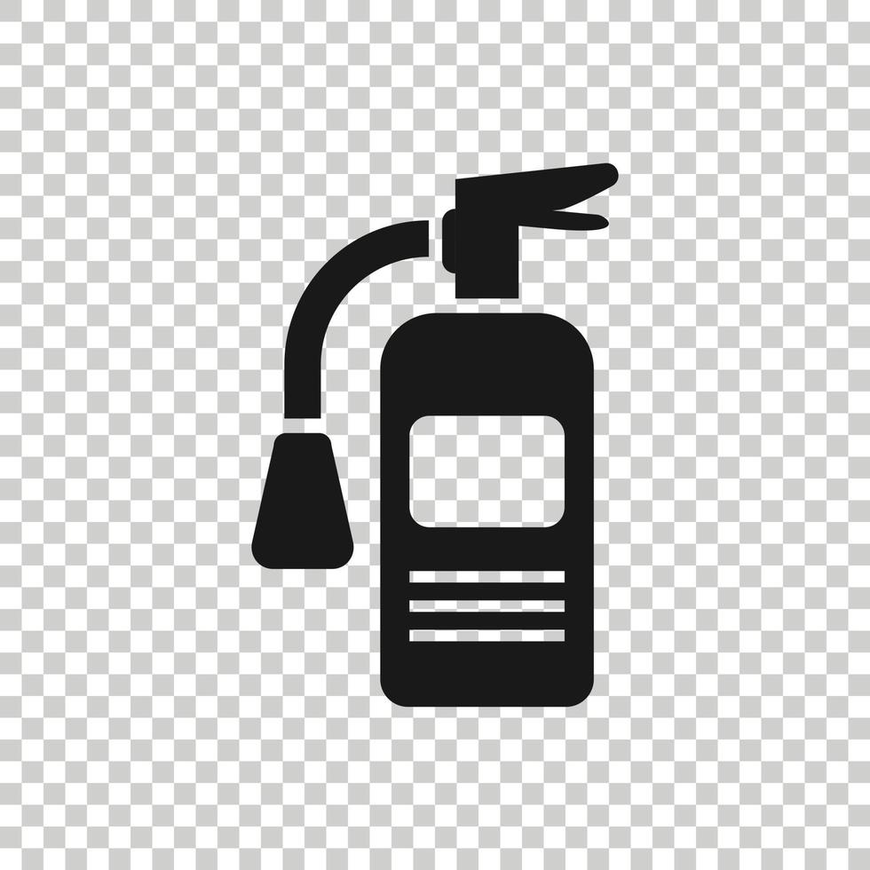 Extinguisher icon in flat style. Fire protection vector illustration on white isolated background. Emergency business concept.