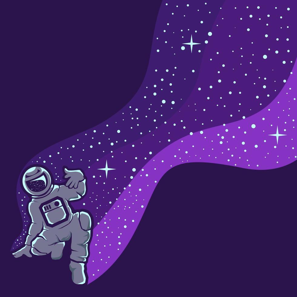Astronauts have fun logo design illustration vector