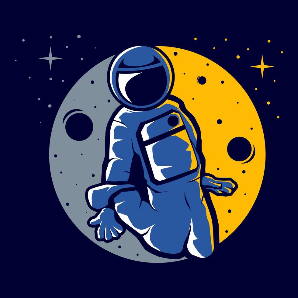 Astronaut with a funny hover style vector