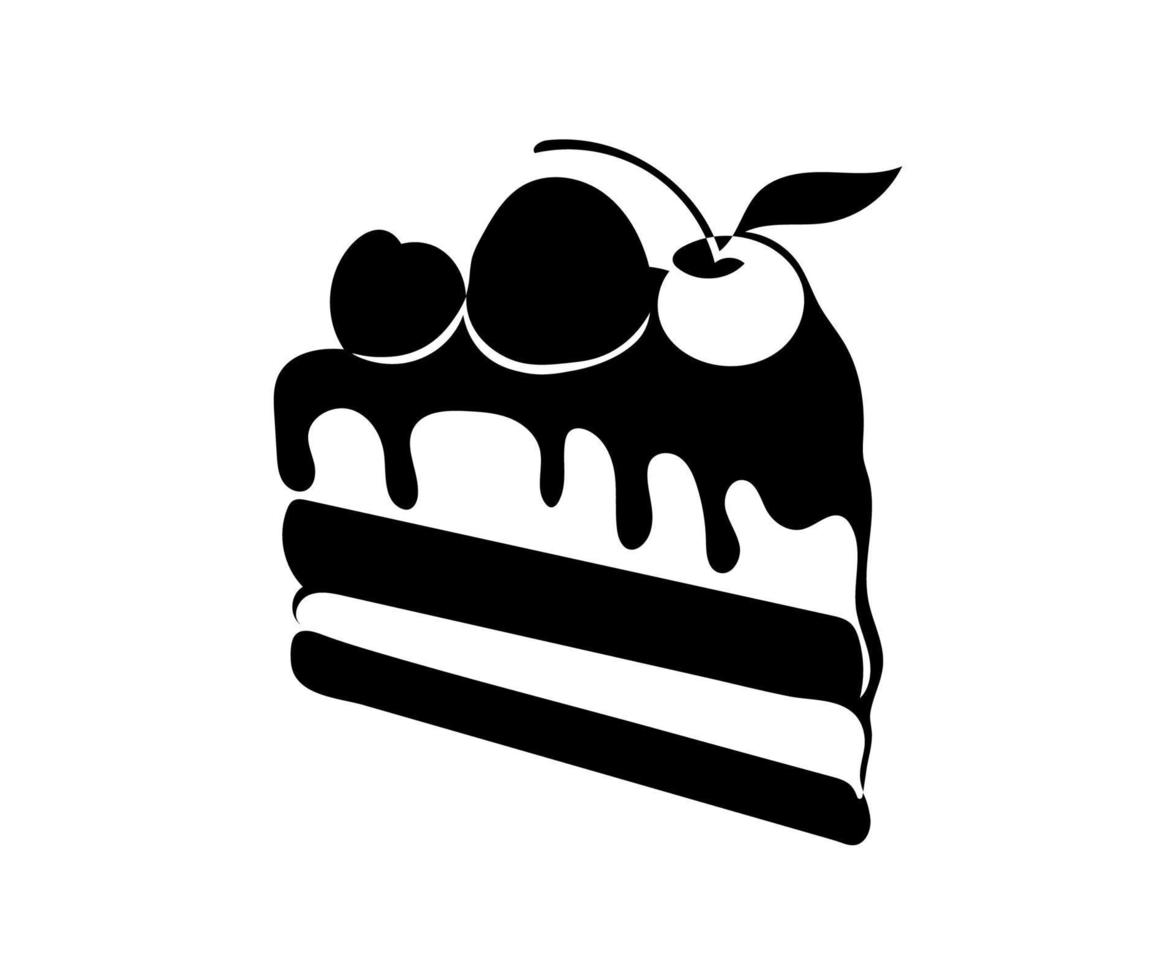 black and white monochrome cake logo. the logo of a pastry shop or cafe vector