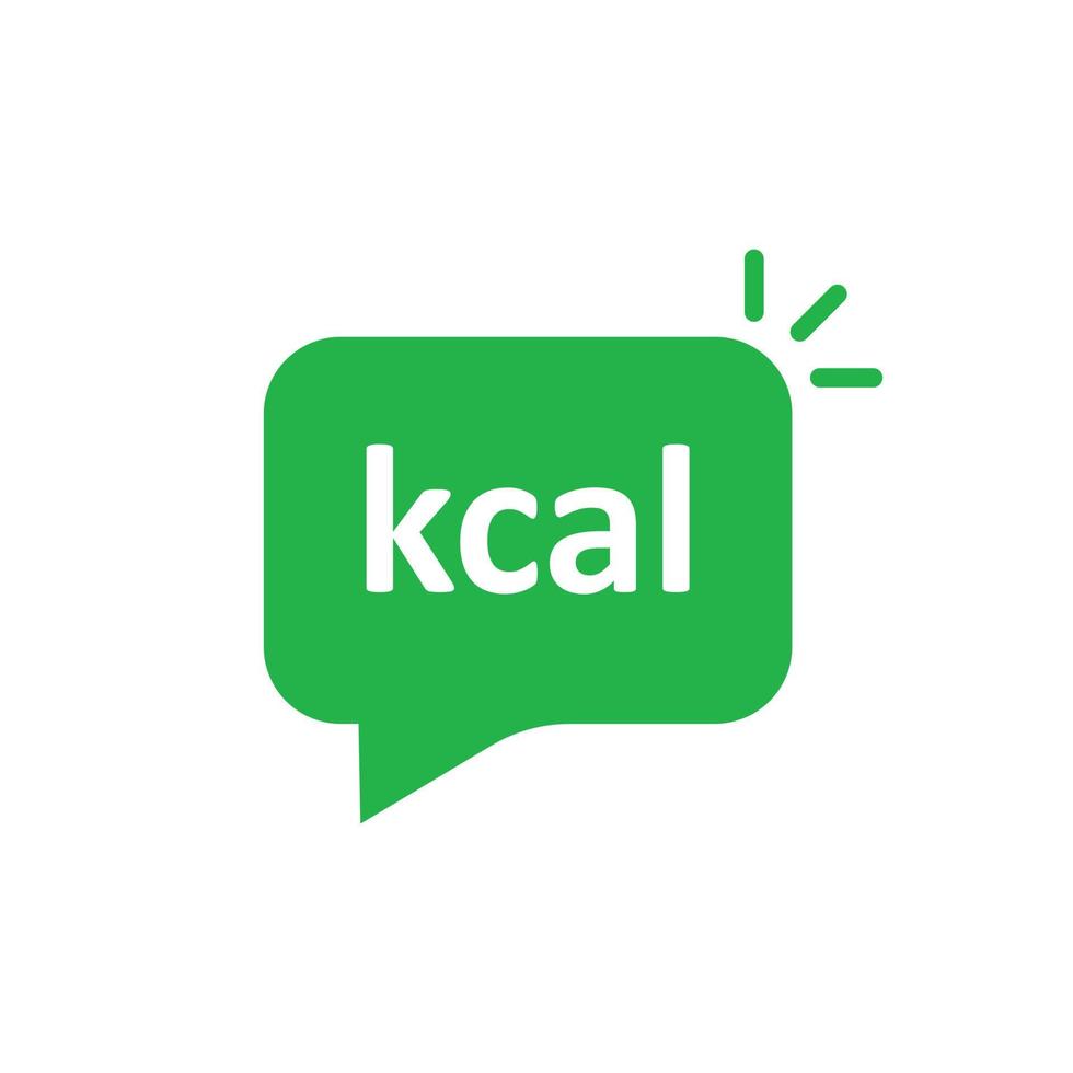 Kcal icon in flat style. Diet vector illustration on white isolated background. Calories business concept.