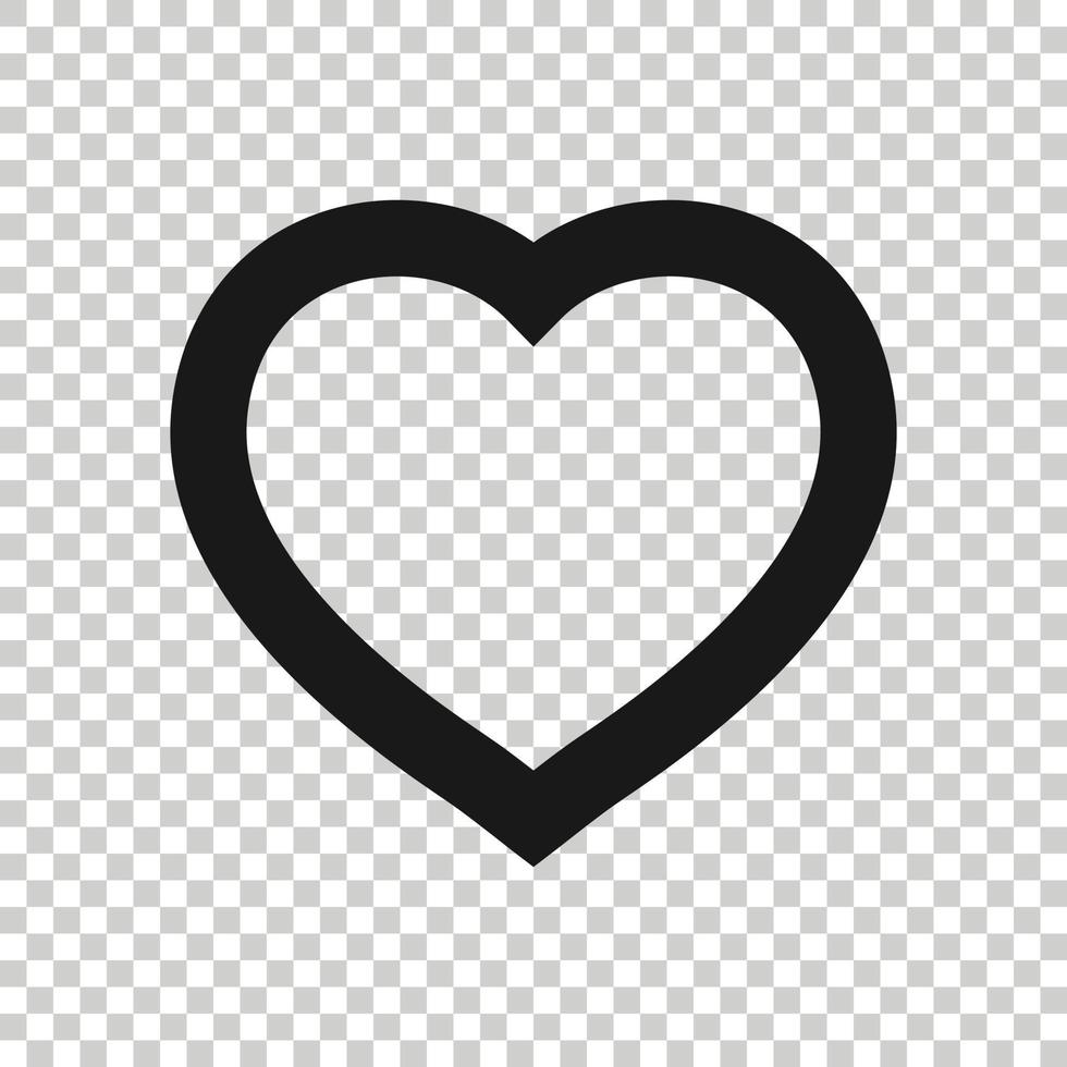 icono del corazón en estilo plano. Ilustración de vector de amor sobre fondo blanco aislado. concepto de negocio romántico.