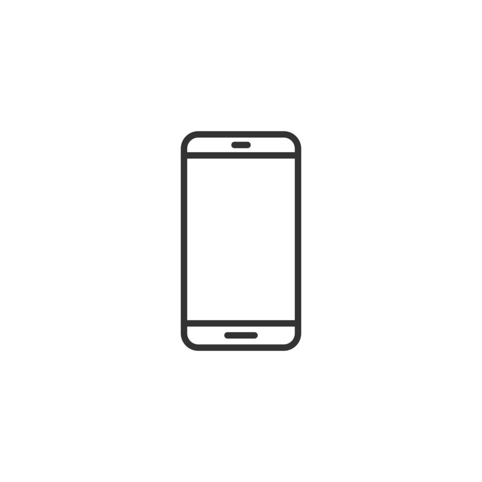 Smartphone blank screen icon in flat style. Mobile phone vector illustration on white isolated background. Telephone business concept.