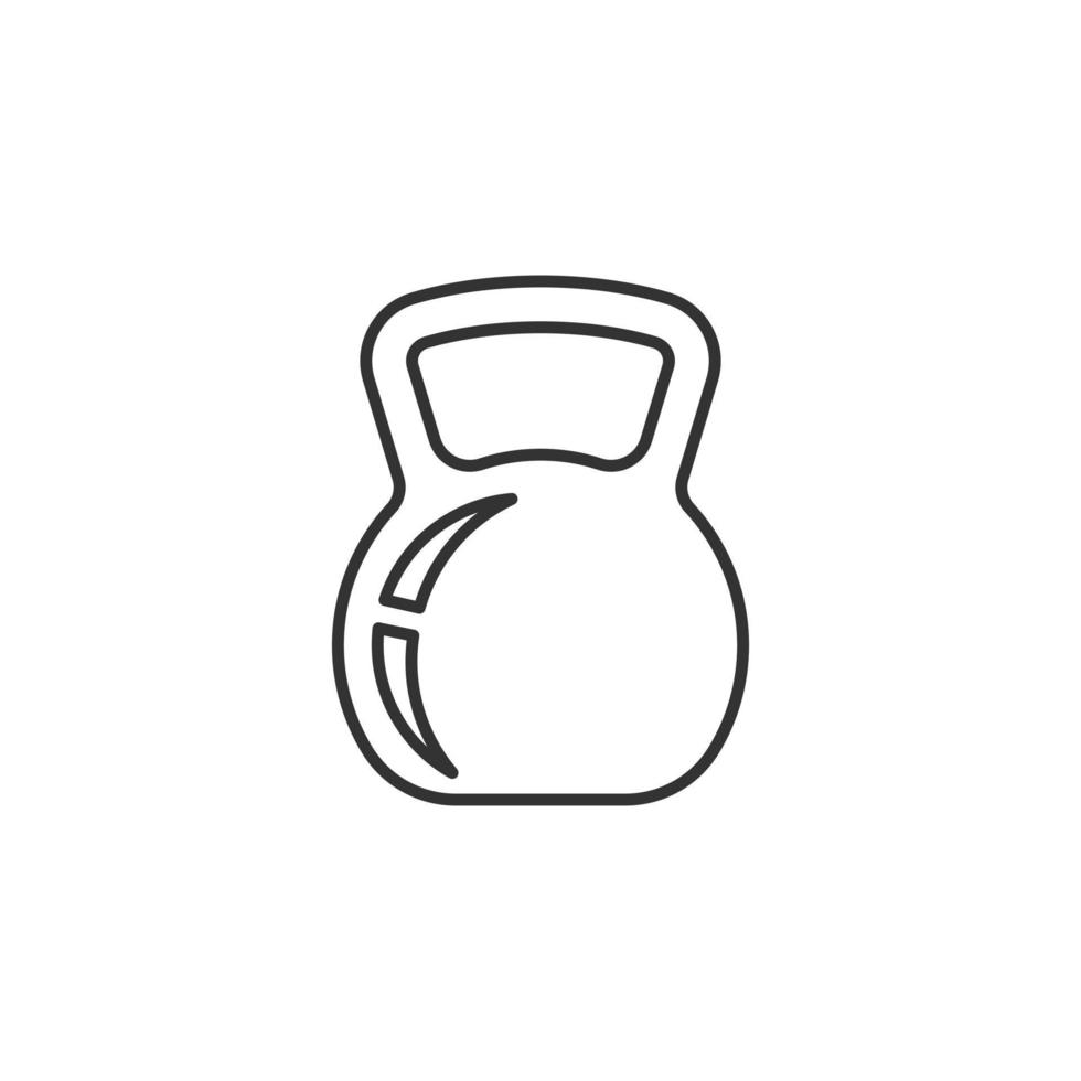 Kettlebell icon in flat style. Barbell sport equipment vector illustration on white isolated background. Dumbbell business concept.