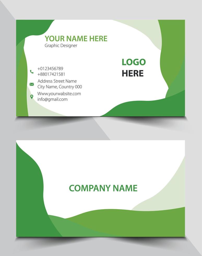 Vector business card design or visiting card template.