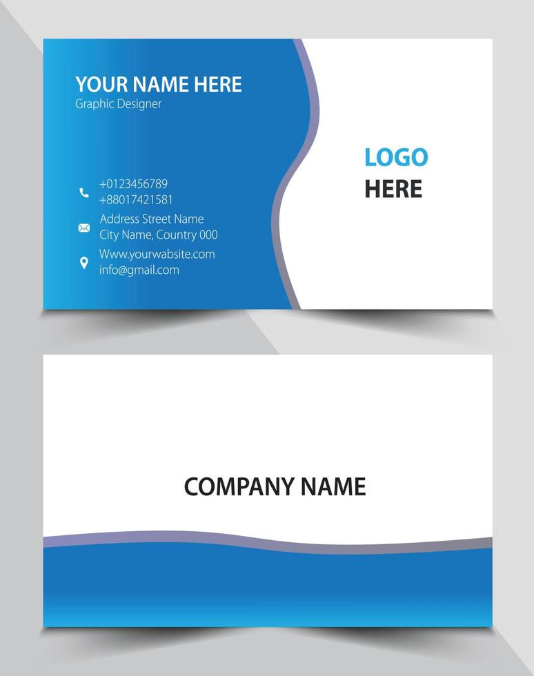 Vector business card design or visiting card template.