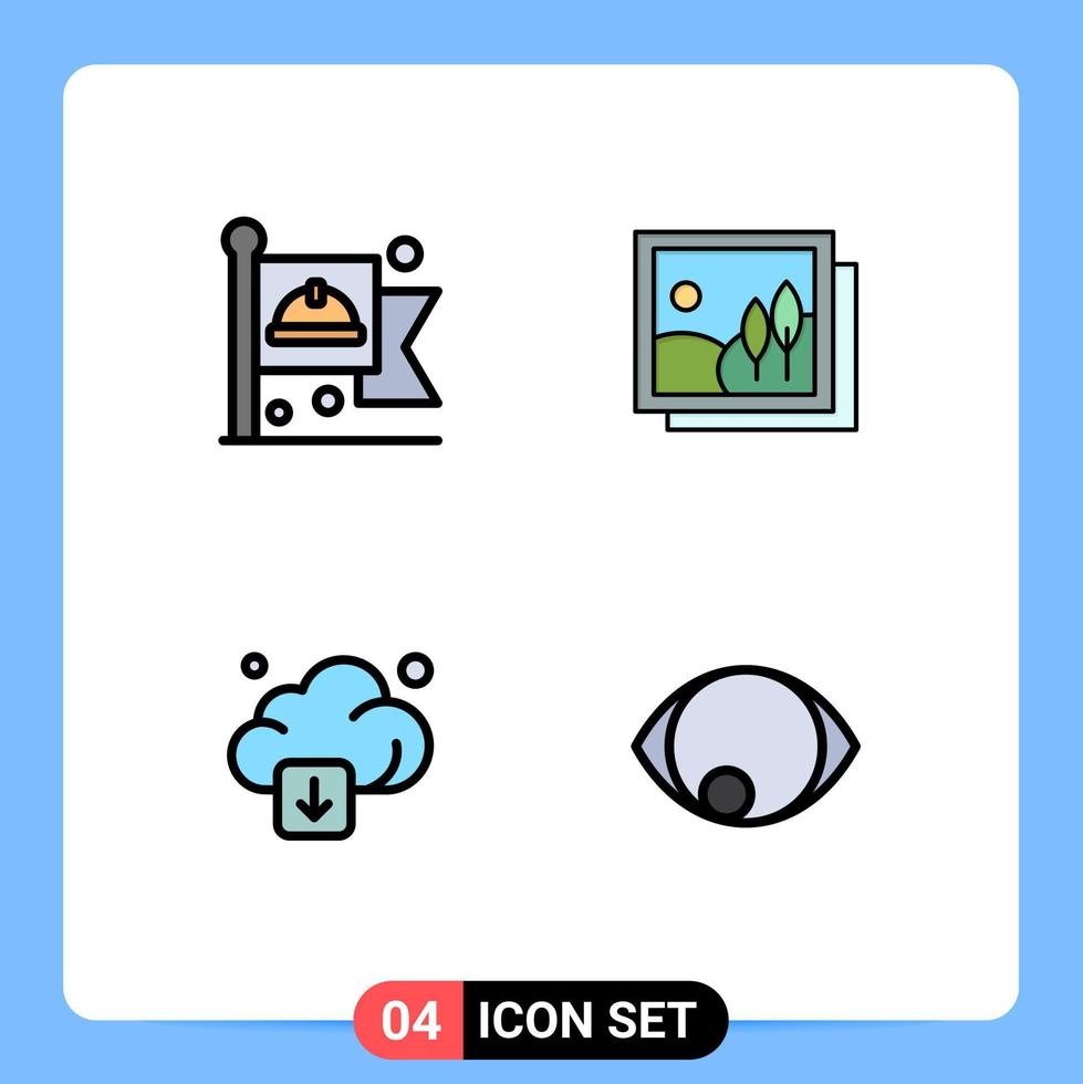 Stock Vector Icon Pack of 4 Line Signs and Symbols for communist arrow labour image technology Editable Vector Design Elements