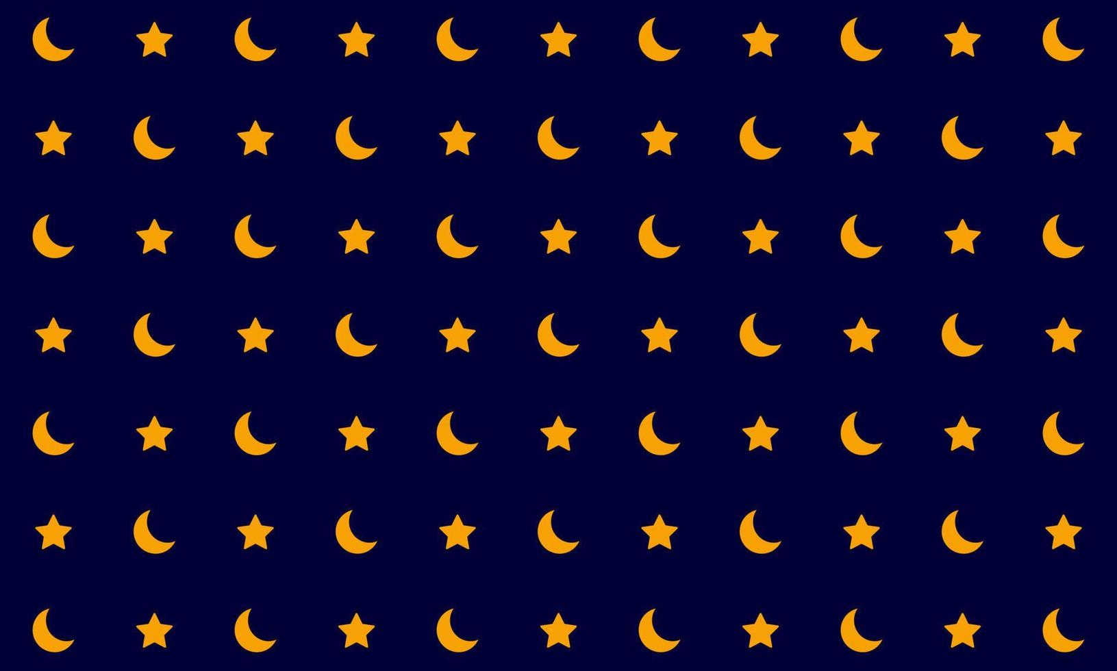 Moon and stars pattern background. Vector illustration.