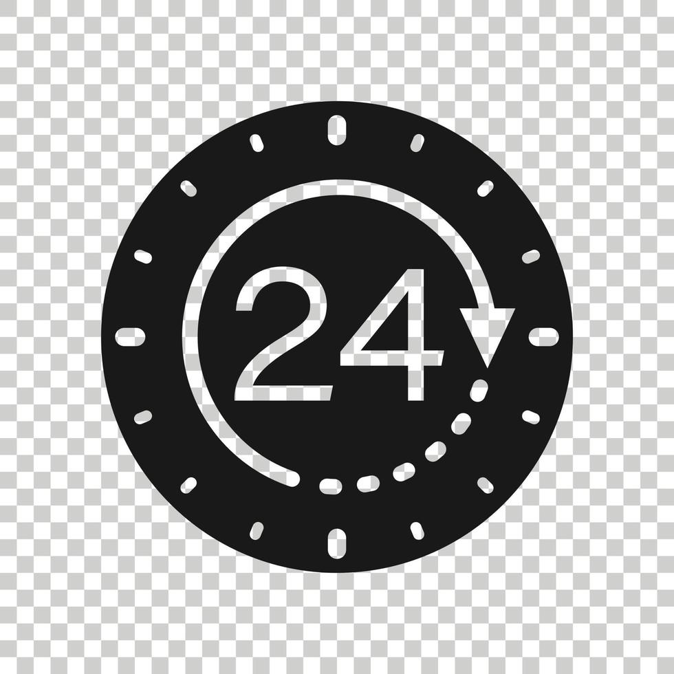 Clock icon in flat style. Watch vector illustration on white isolated background. Timer business concept.