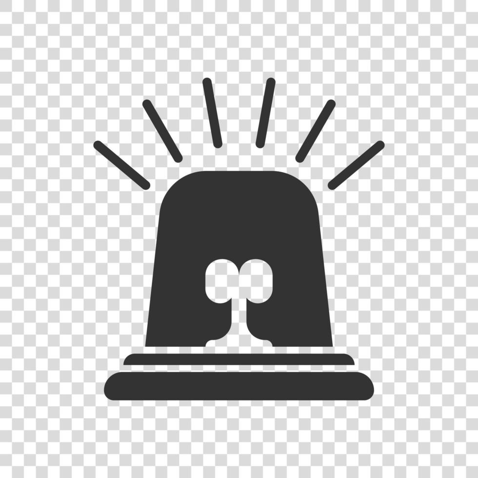 Emergency alarm icon in flat style. Alert lamp vector illustration on isolated background. Police urgency sign business concept.