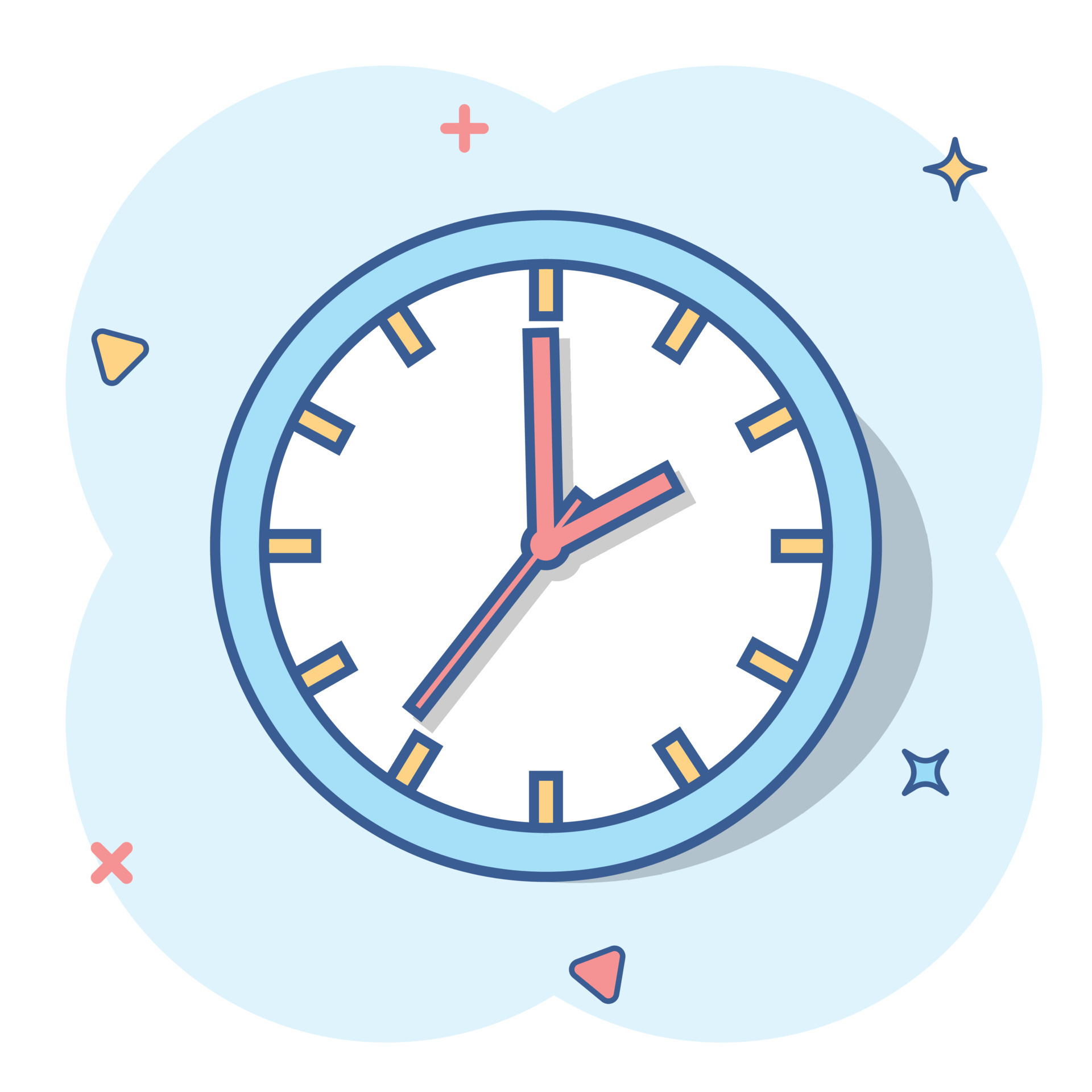Cartoon clock timer icon in comic style. Time sign illustration pictogram.  Watch splash business concept. 16144269 Vector Art at Vecteezy