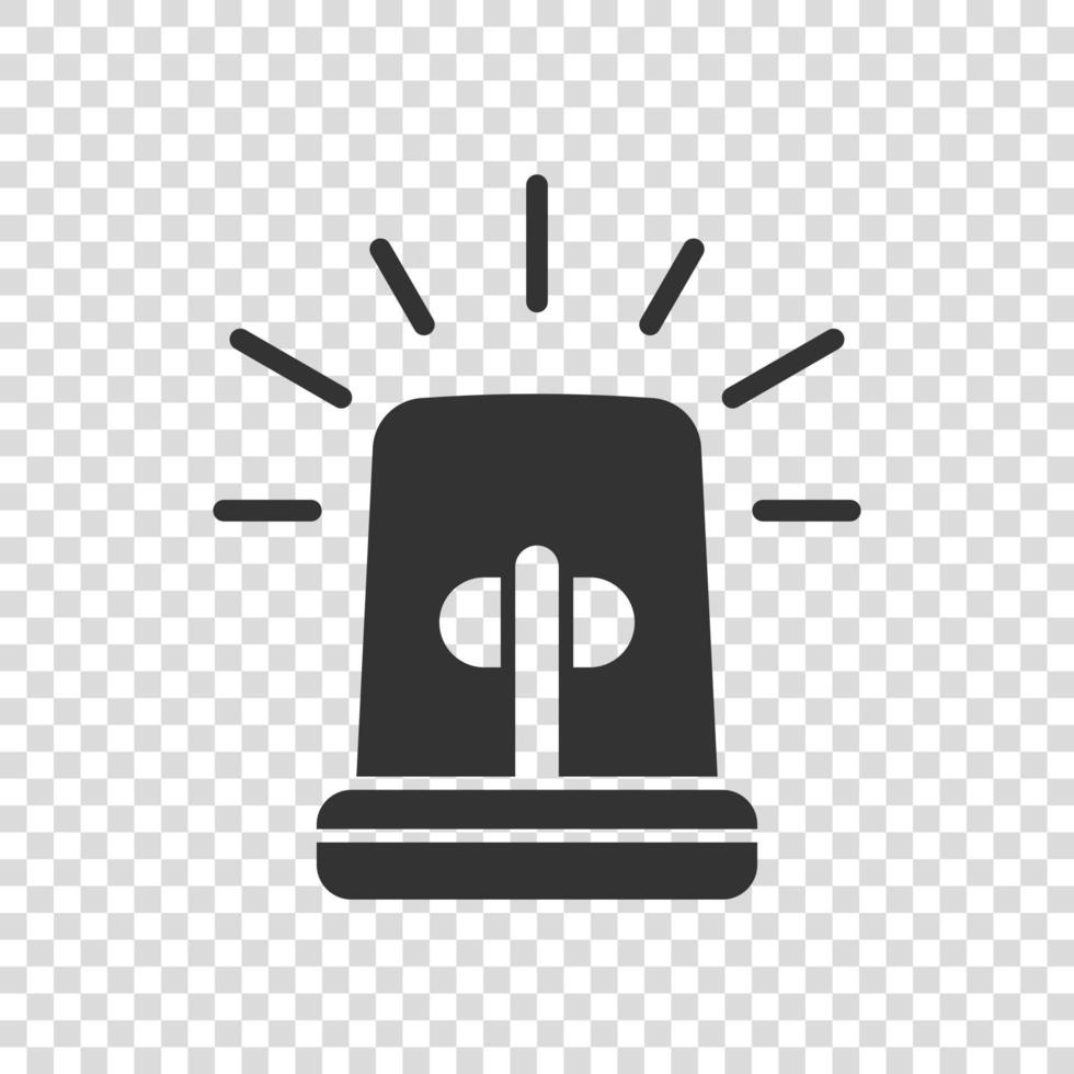 Emergency alarm icon in flat style. Alert lamp vector illustration on isolated background. Police urgency sign business concept.