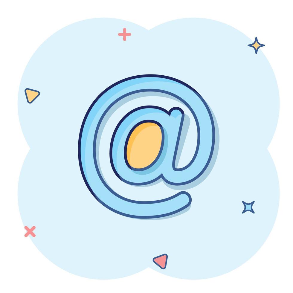 Email message icon in comic style. Mail document cartoon vector illustration on white isolated background. Message splash effect business concept.
