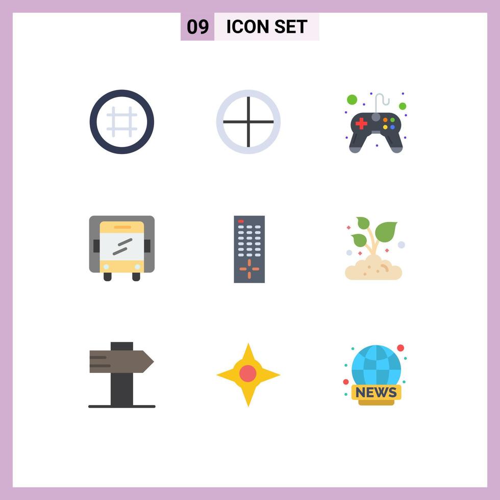 Set of 9 Modern UI Icons Symbols Signs for remote truck target lorry video game Editable Vector Design Elements