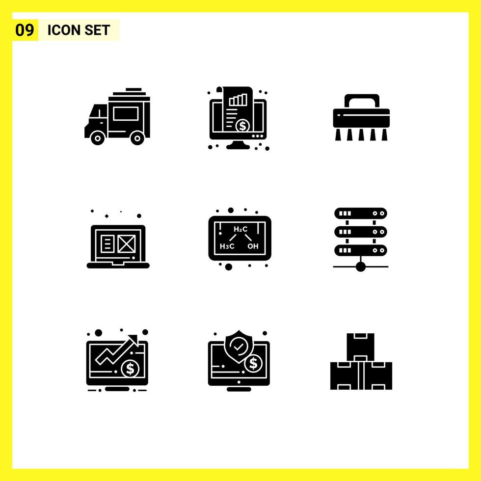 Stock Vector Icon Pack of 9 Line Signs and Symbols for ethanol graphic design money graphic design Editable Vector Design Elements