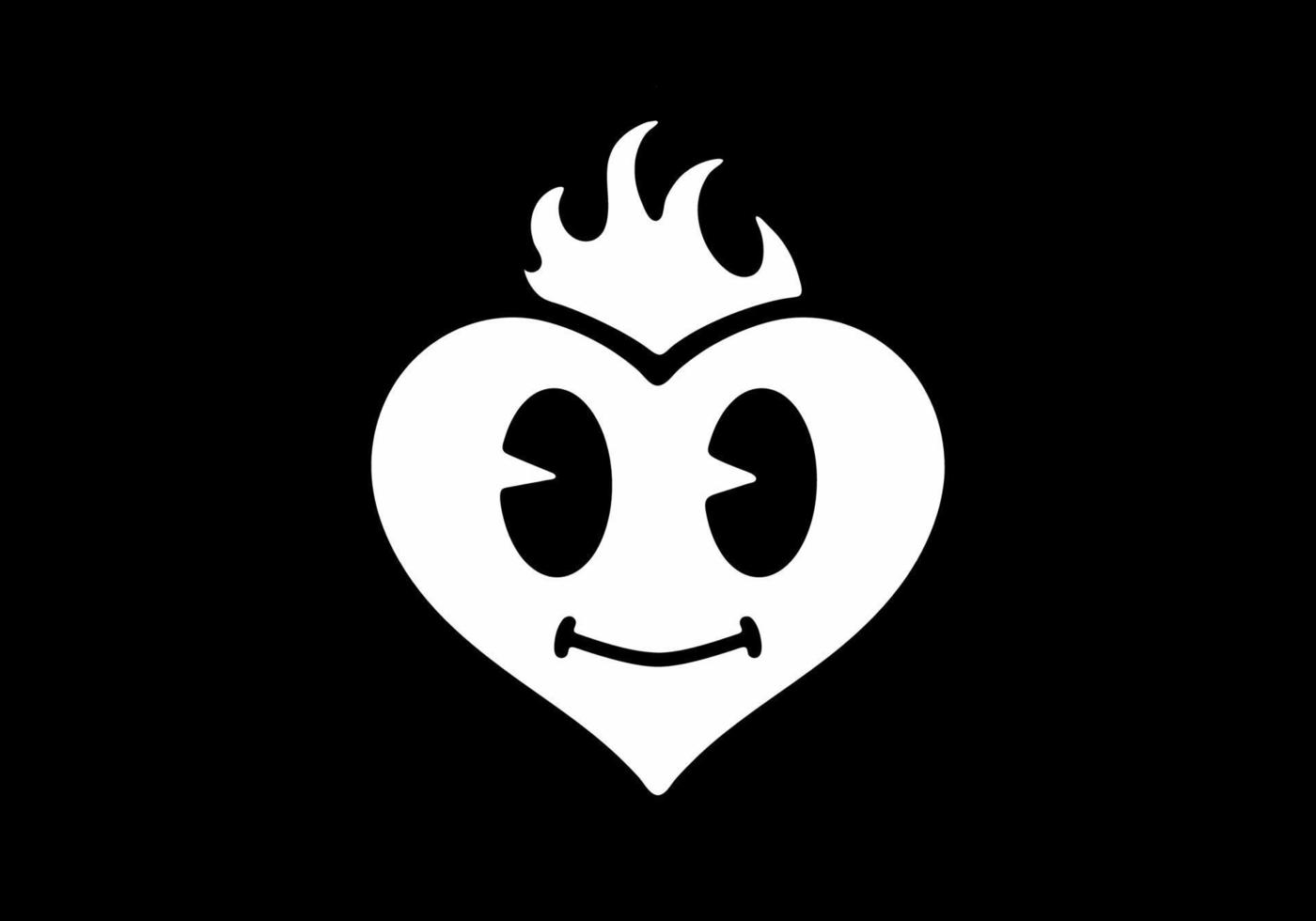 tatuaje de color blanco y negro del corazón vector