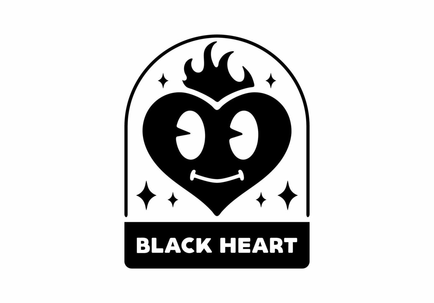 Black and white color of heart tattoo vector