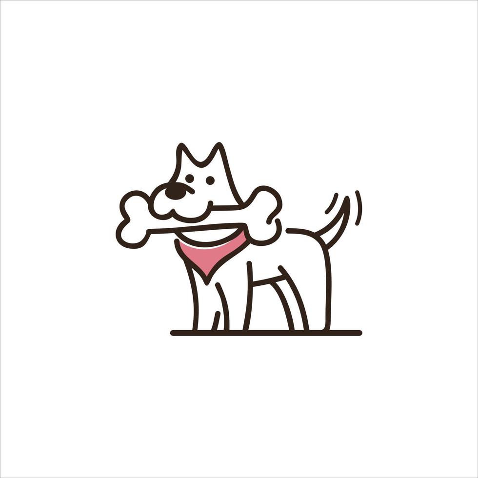 dogs eat bone vector design