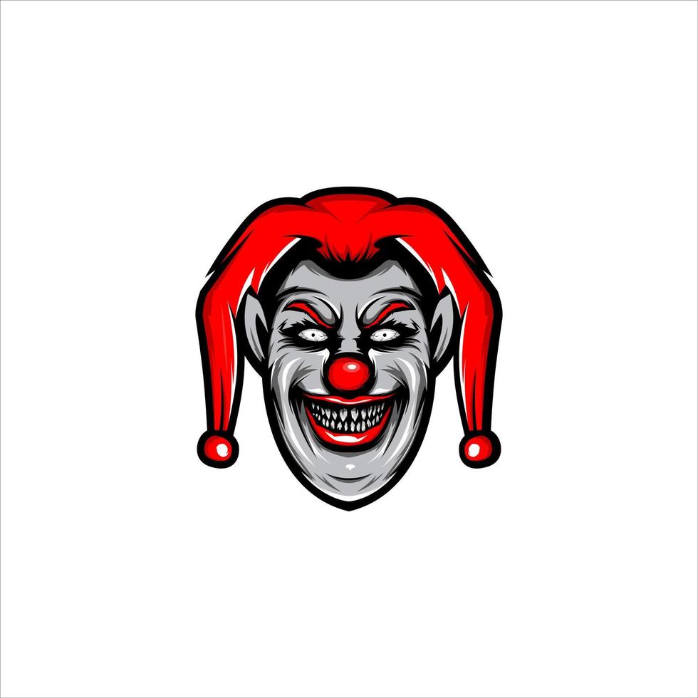 ilustración de mascota de payaso malvado vector