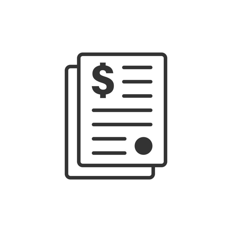 Financial statement icon in flat style. Document vector illustration on white isolated background. Report business concept.