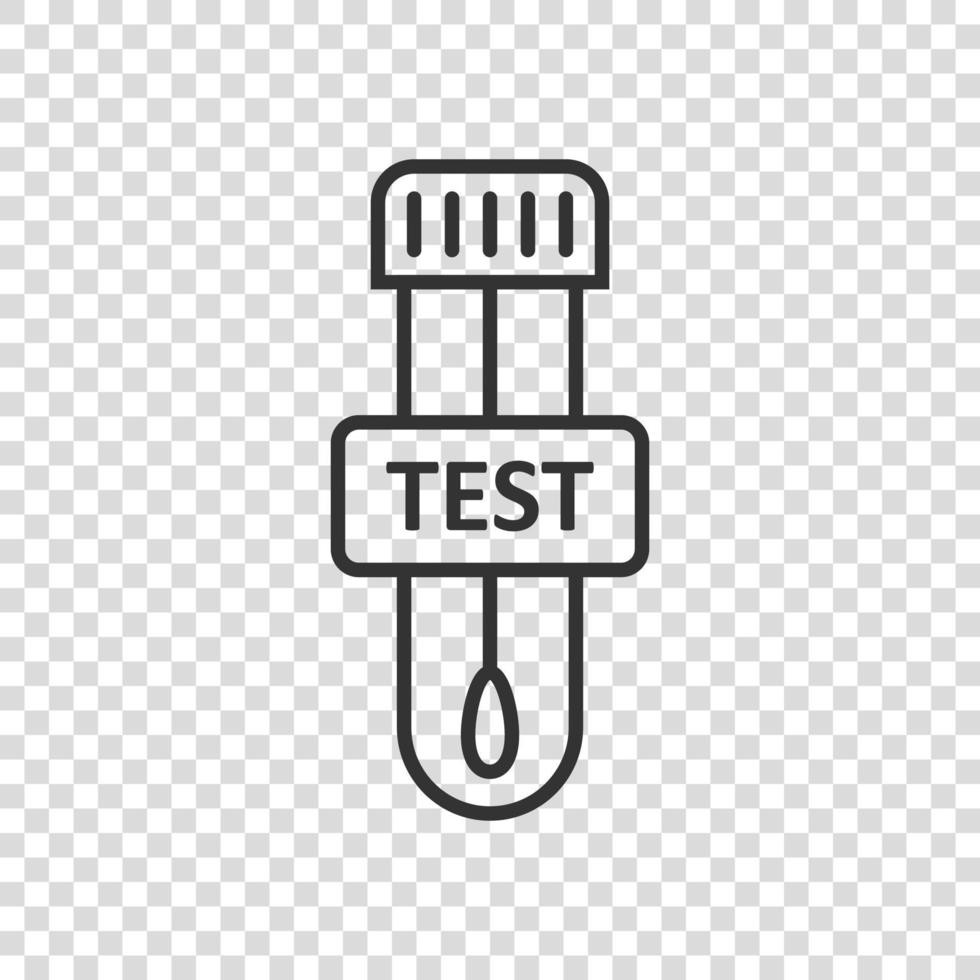 Coronavirus test icon in flat style. covid-19 vector illustration on isolated background. Medical diagnostic sign business concept.
