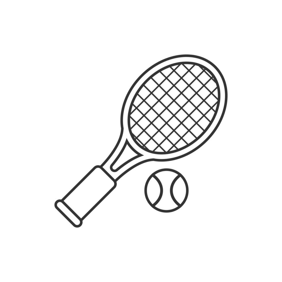 Tennis racket icon in flat style. Gaming racquet vector illustration on isolated background. Sport activity sign business concept.