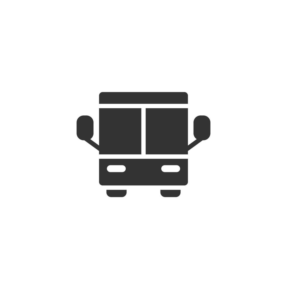 Bus icon in flat style. Coach vector illustration on white isolated background. Autobus vehicle business concept.