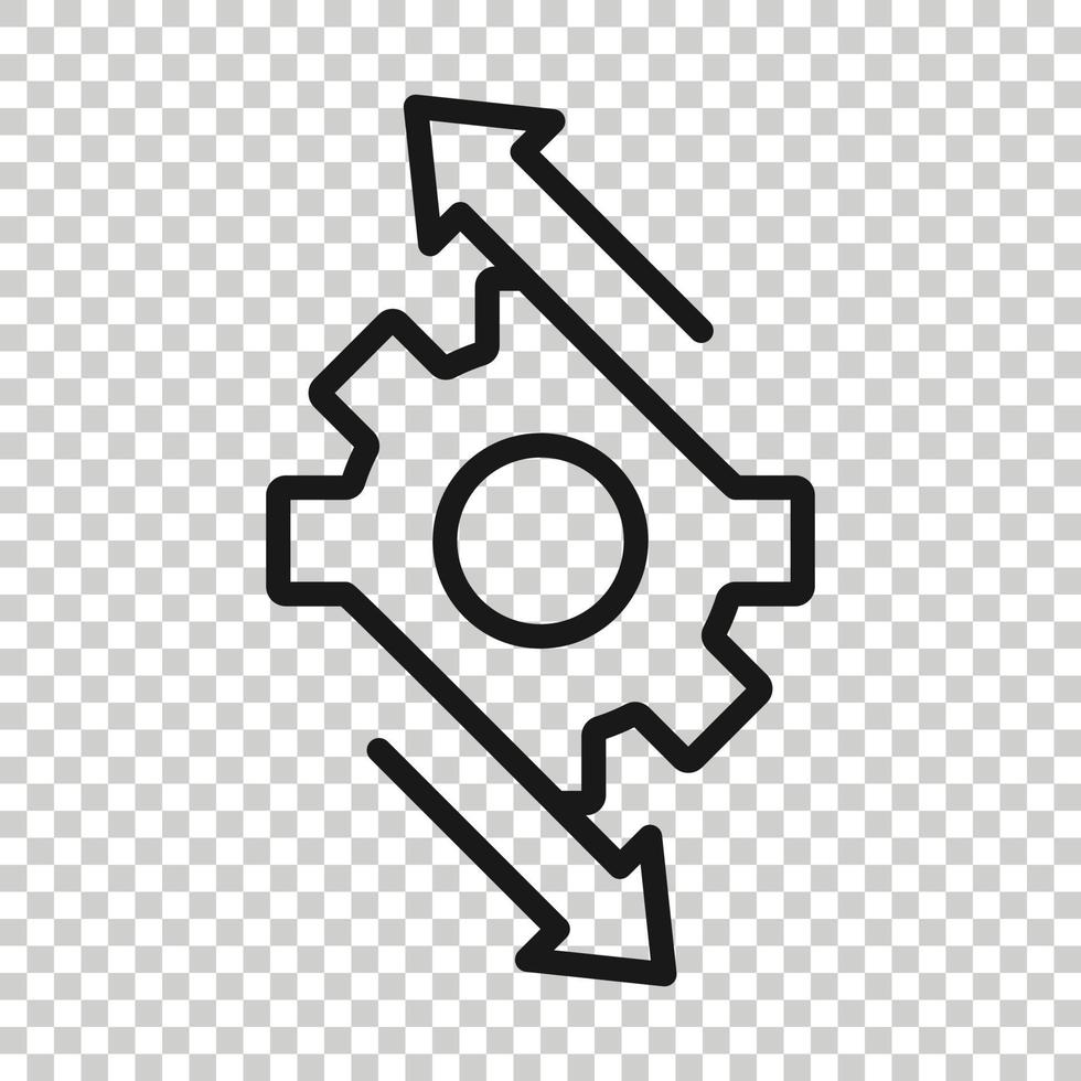 Workflow icon in flat style. Gear effective vector illustration on white isolated background. Process organization business concept.