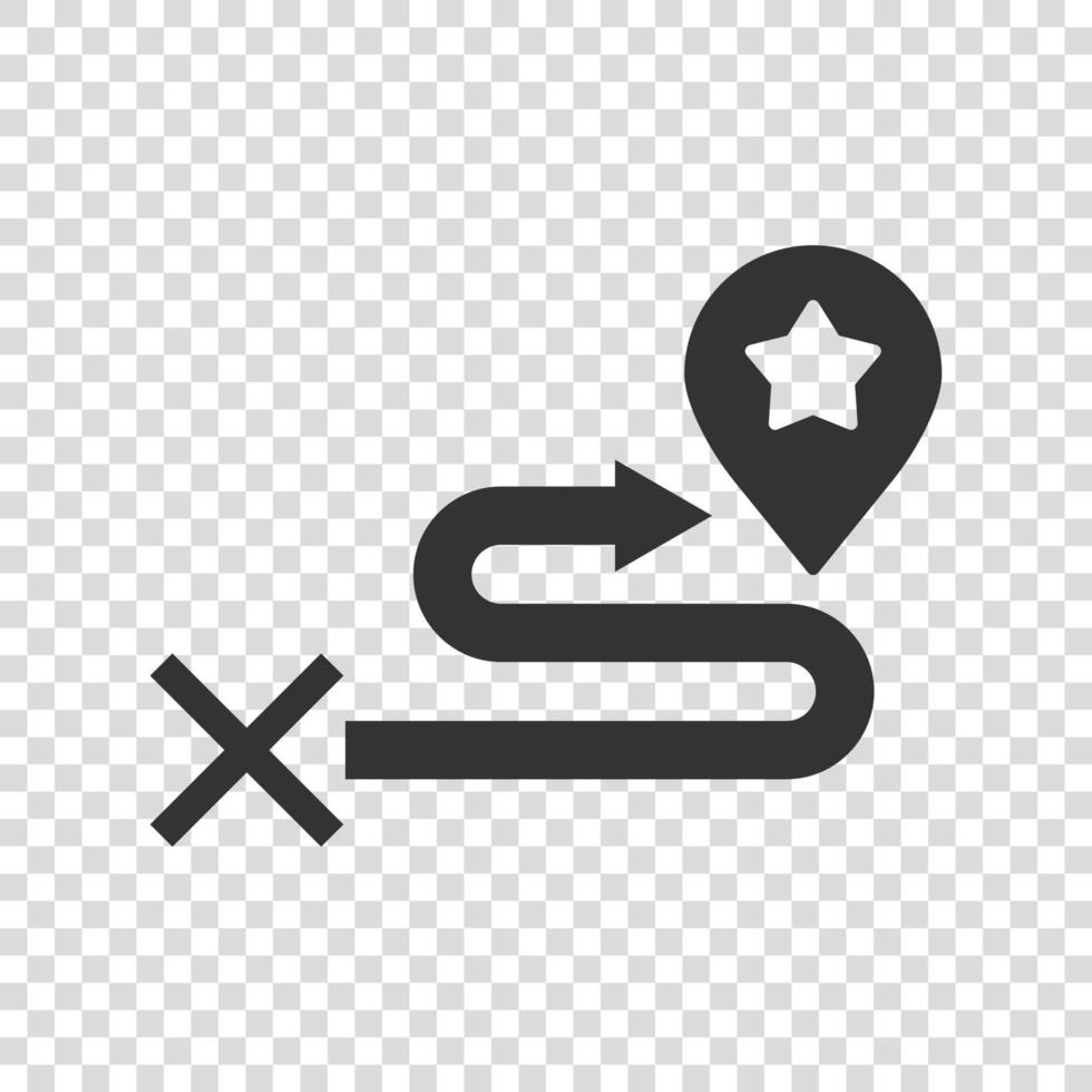 Map pin icon in flat style. gps navigation vector illustration on white isolated background. Locate position business concept.