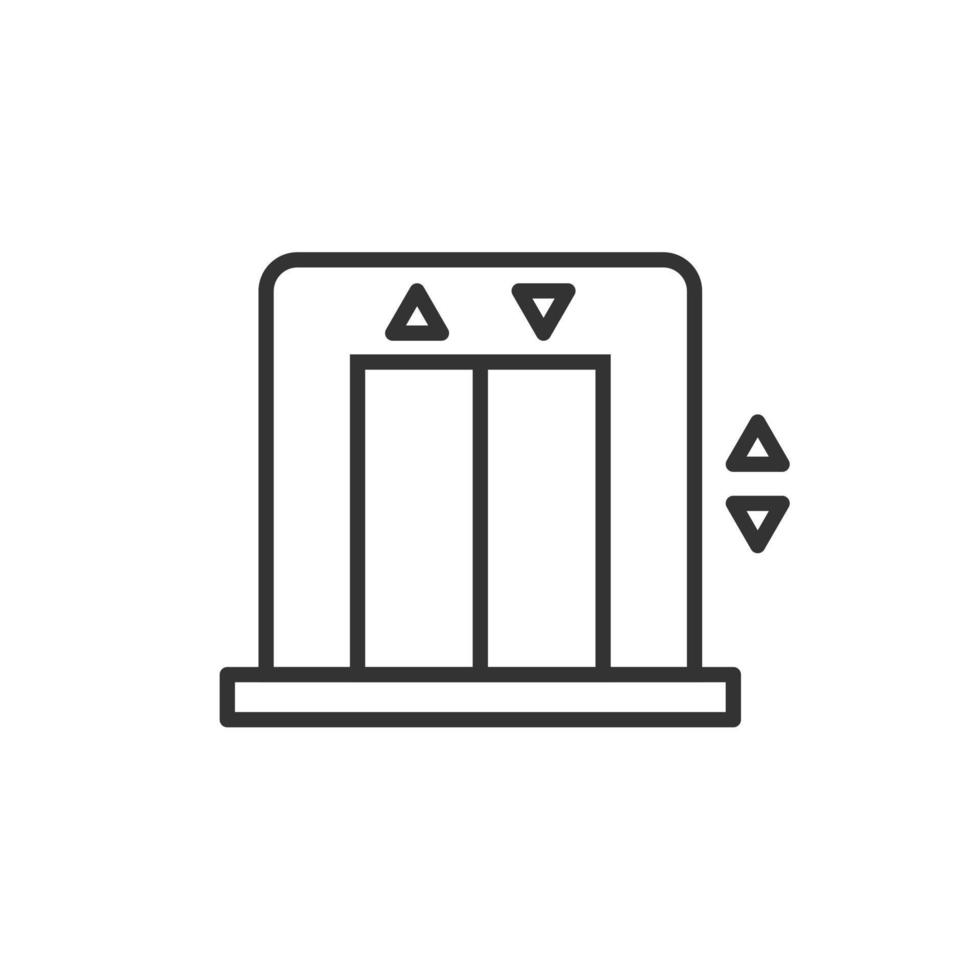 Elevator icon in flat style. Lift vector illustration on white isolated background. Passenger transportation business concept.